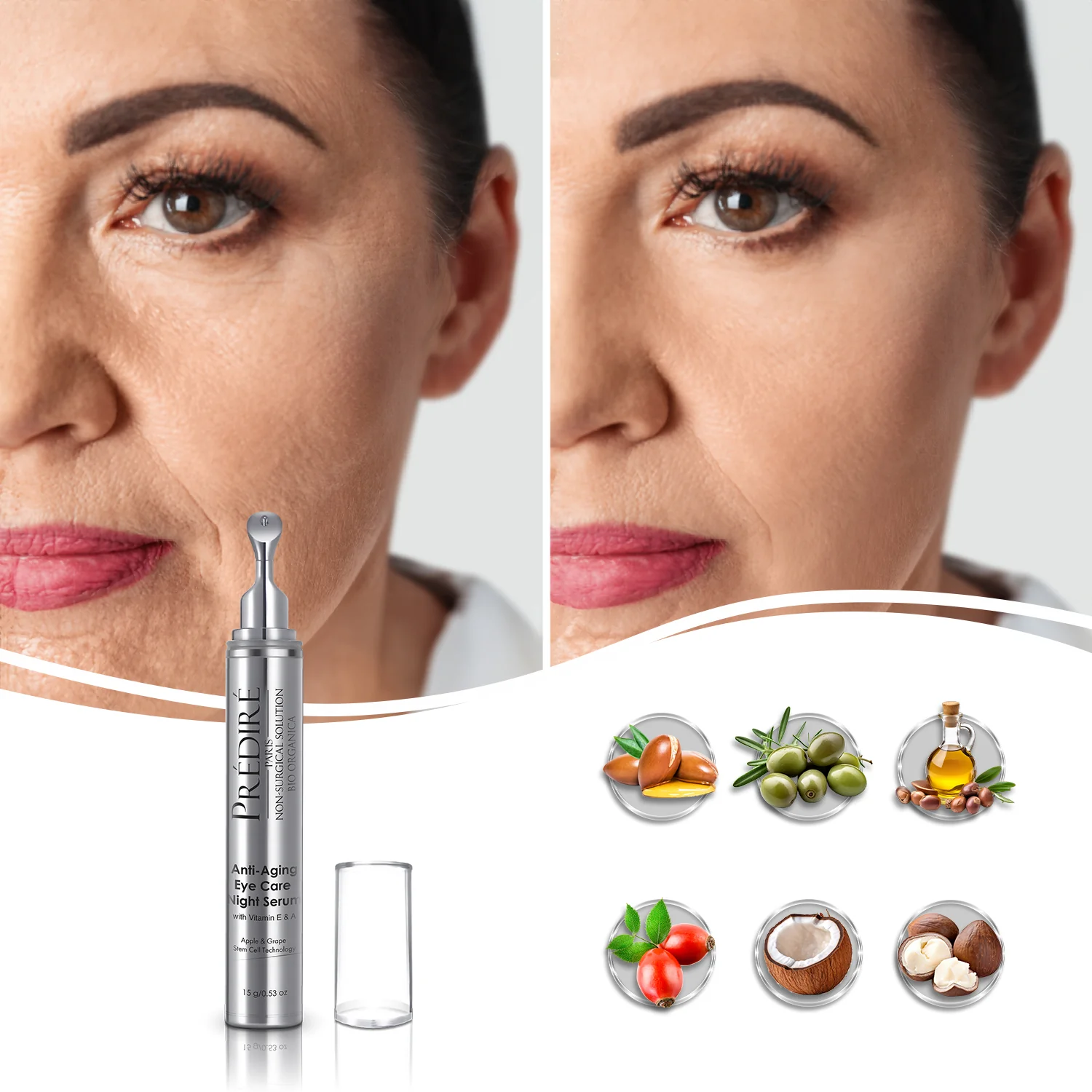 Intensive Rapid Renewal Eye Care Travel Size Anti Aging Night Serum (Treats Puffiness and Dark Circles) - Image 3